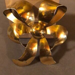 Monet Vintage Sterling Vermeil Bow Brooch